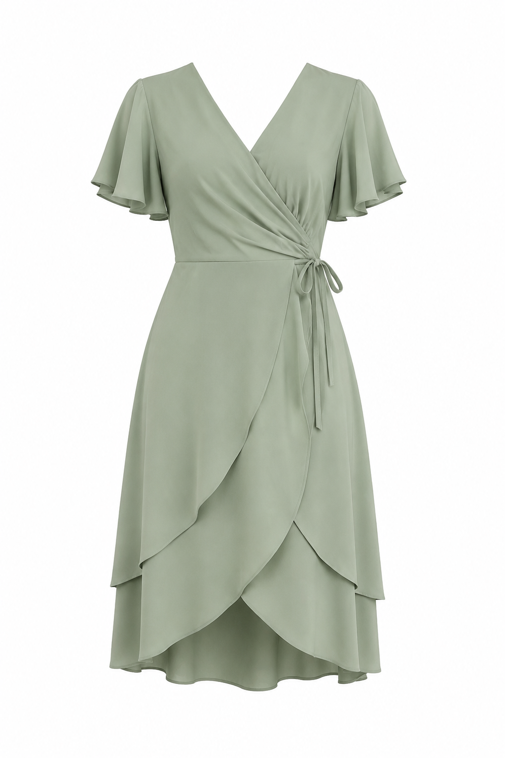 Petal-Panel Wrap Dress