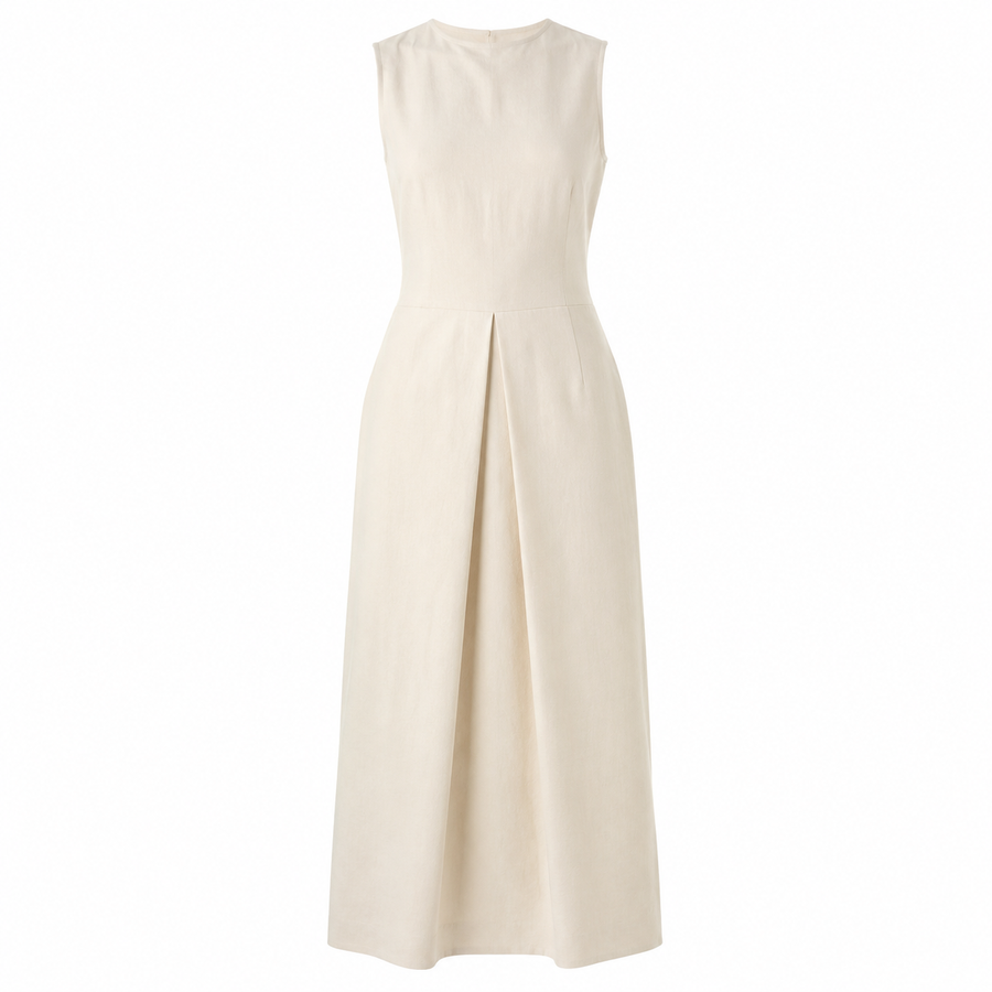 Window-Pleat Column Dress