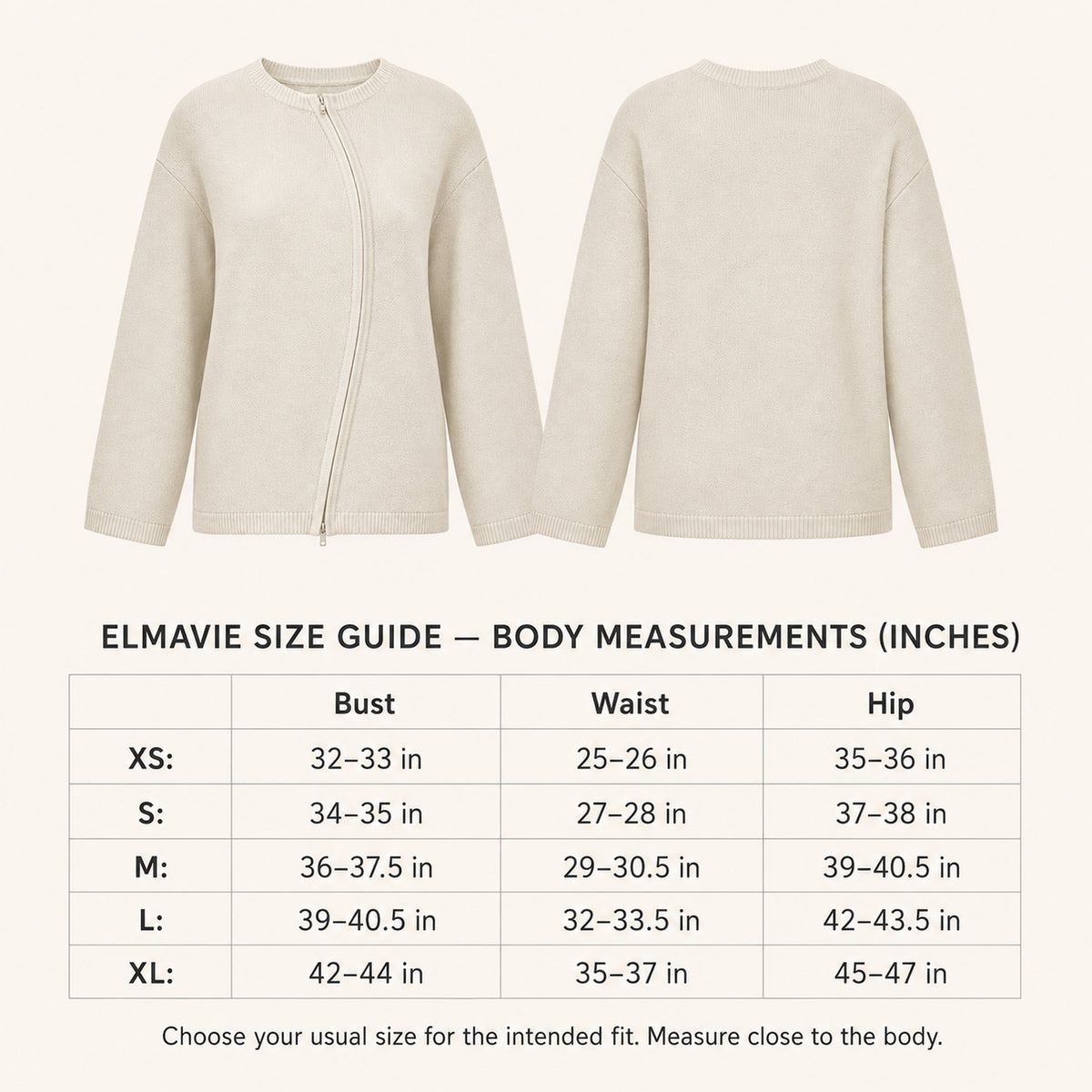 Soft-Arc Zip Cardigan