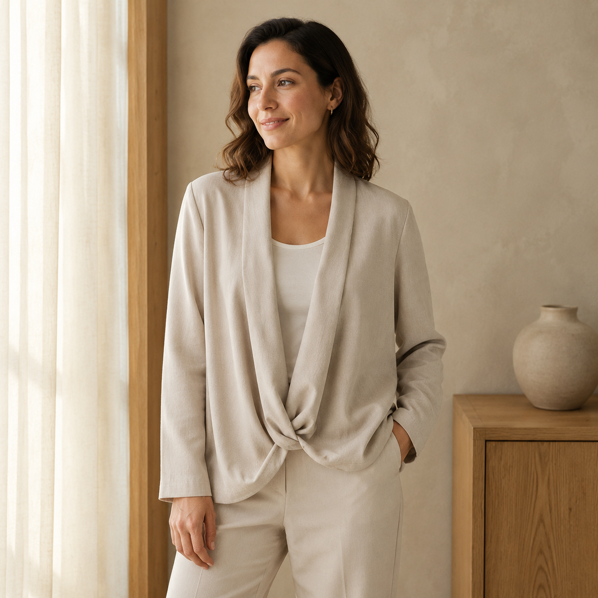 Drape-Loop Open Jacket