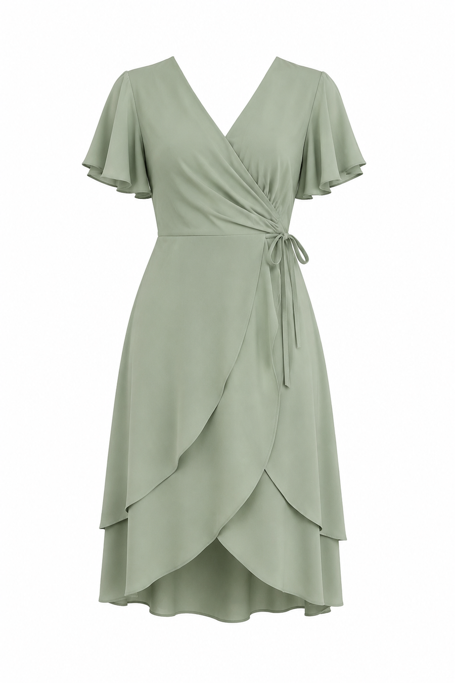 Petal-Panel Wrap Dress